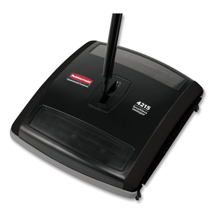 Rubbermaid Brushless Mechanical Sweeper, 44" Handle, Black/Yellow