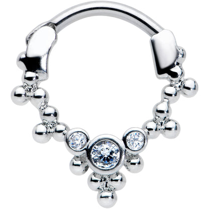 16G 5/16 Clear CZ Gem Princess Cartilage Clicker