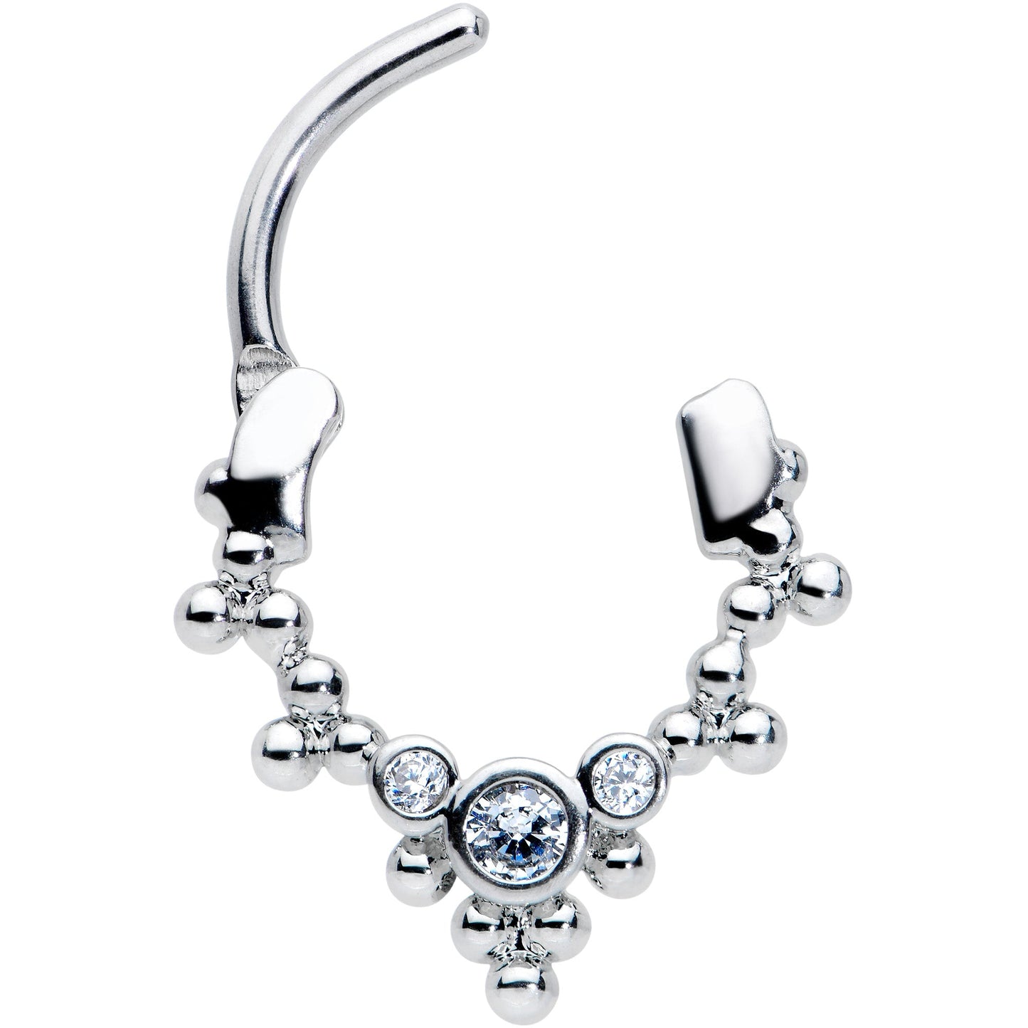 16G 5/16 Clear CZ Gem Princess Cartilage Clicker