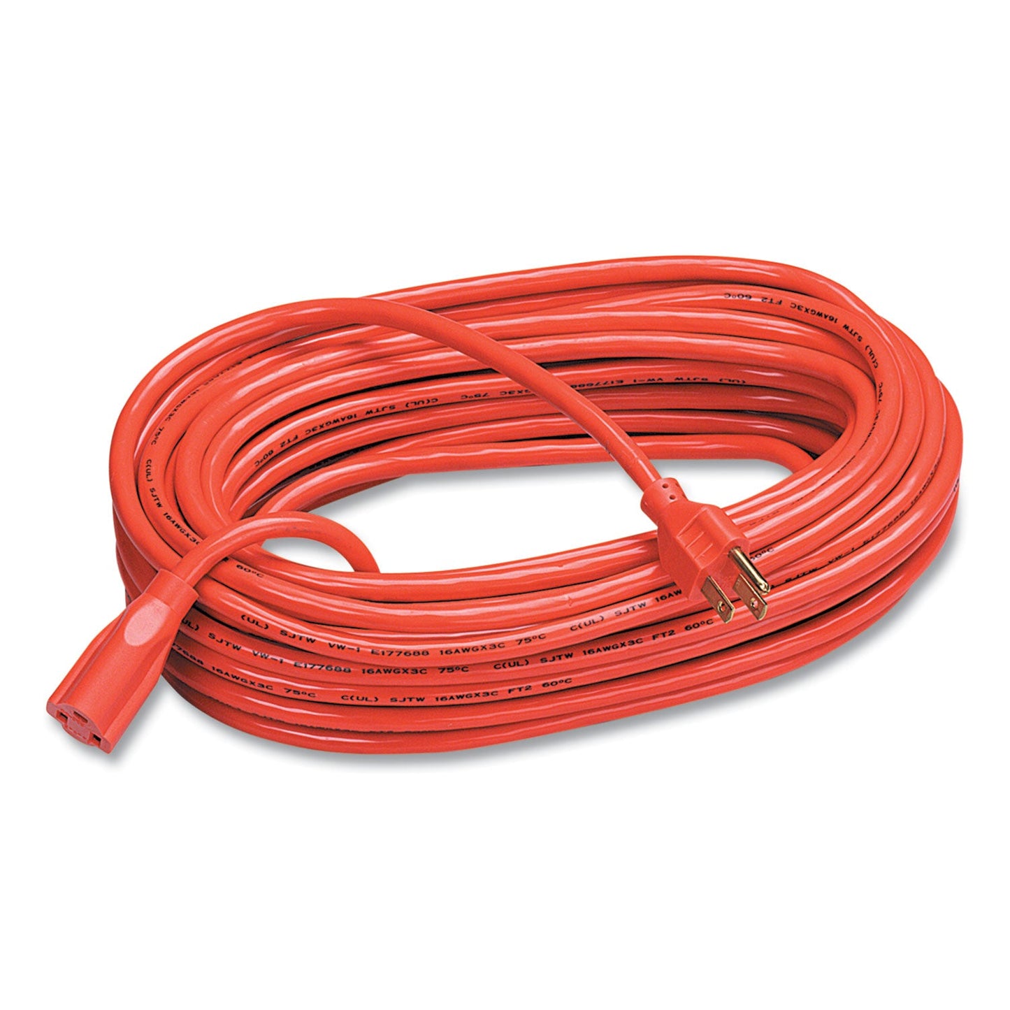 Fellowes Indoor/Outdoor Heavy-Duty 3-Prong Plug Extension Cord, 50 ft, 13 A, Orange