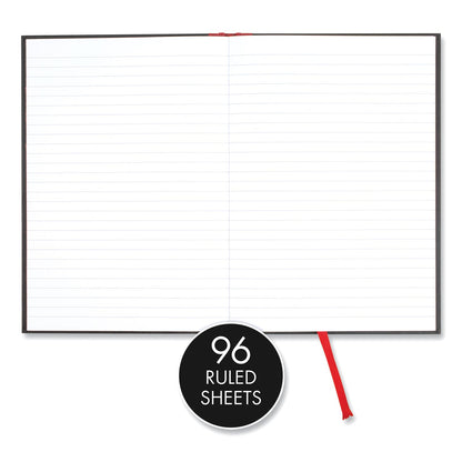 Black n' Red Hardcover Casebound Notebook, SCRIBZEE Compatible, 1 Subject, Wide/Legal Rule, Black Cover, 9.75 x 6.75, 96 Sheets