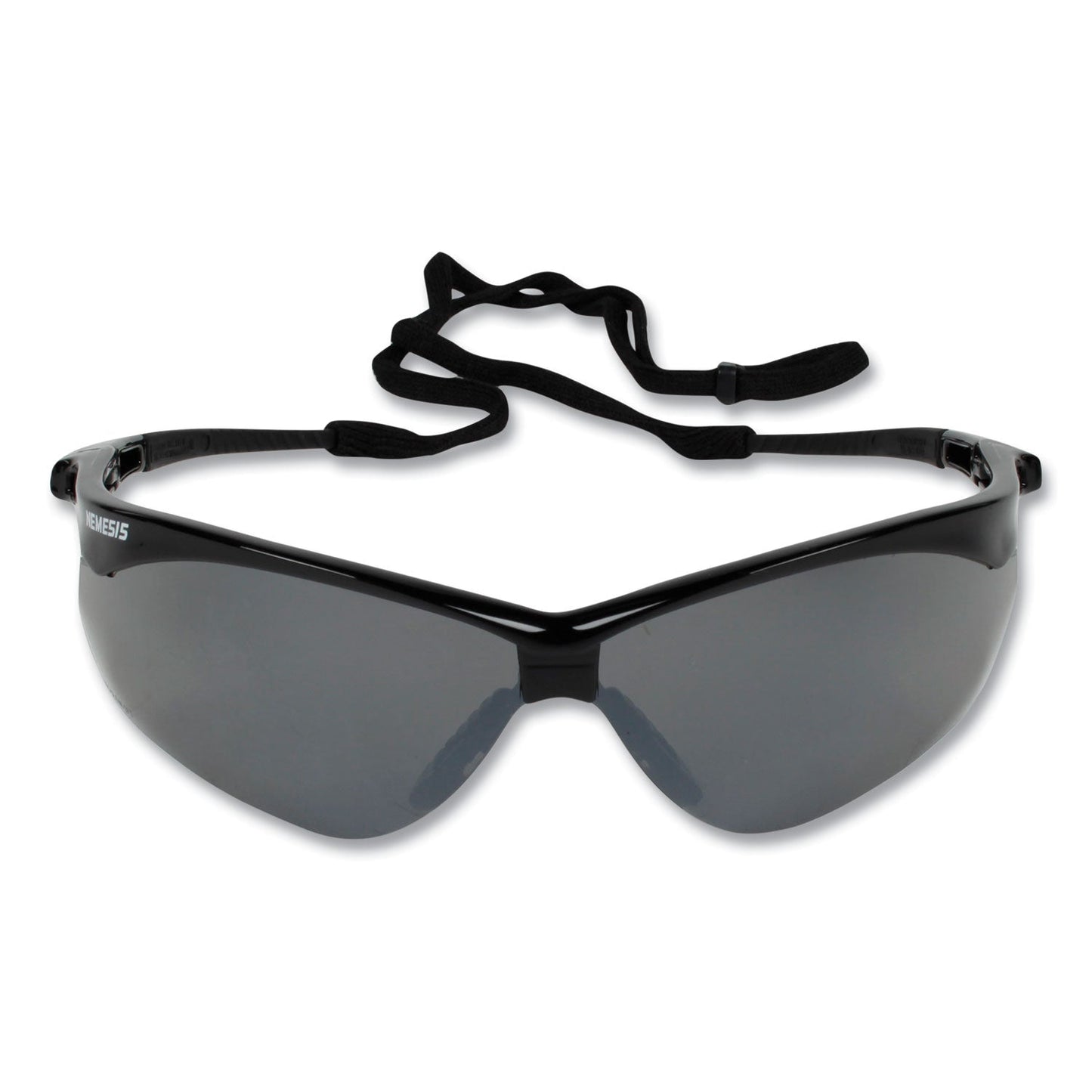 KleenGuard Nemesis Safety Glasses, Black Frame, Smoke Mirror Lens, 12/Box