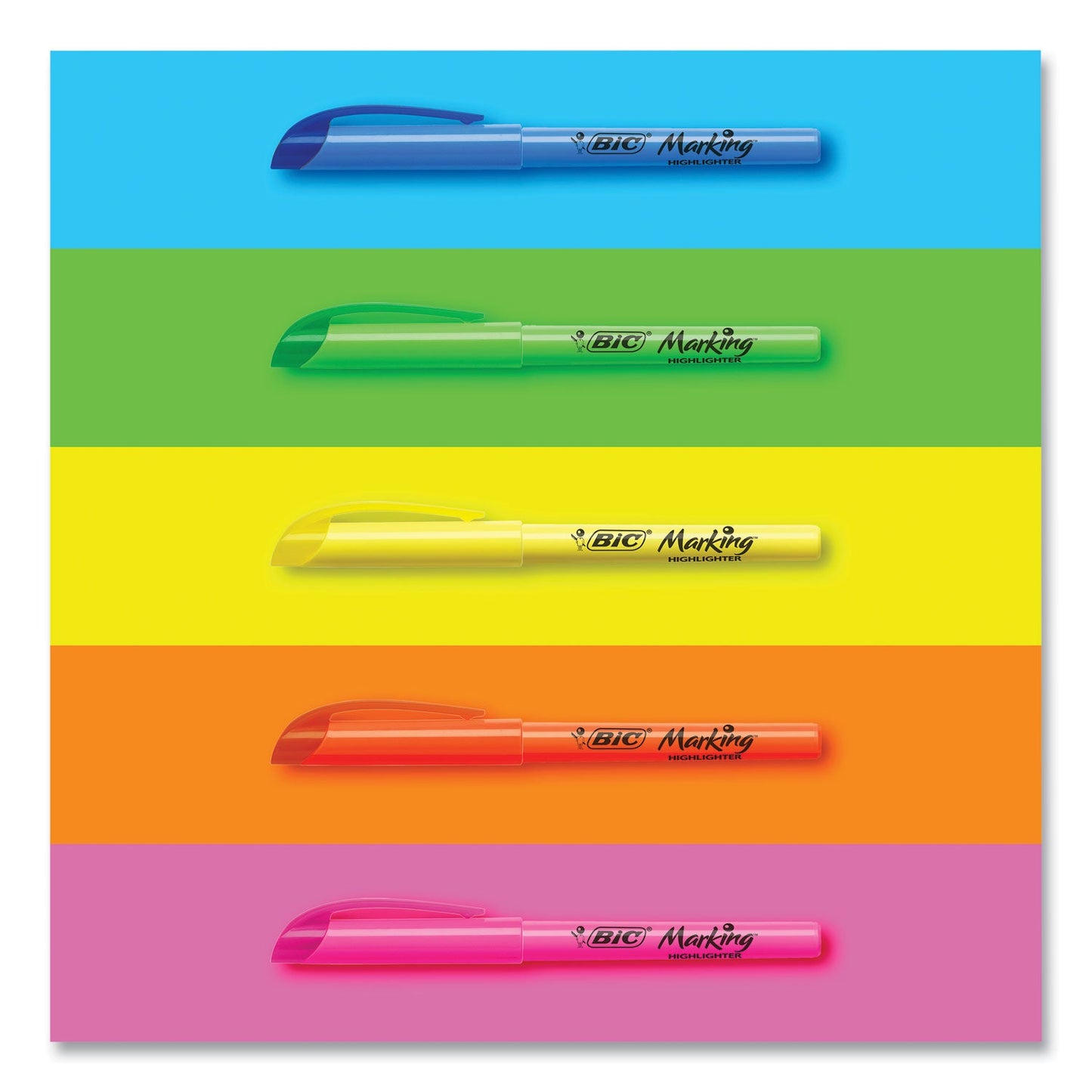 BIC Brite Liner Highlighter, Fluorescent Green Ink, Chisel Tip, Green/Black Barrel, Dozen