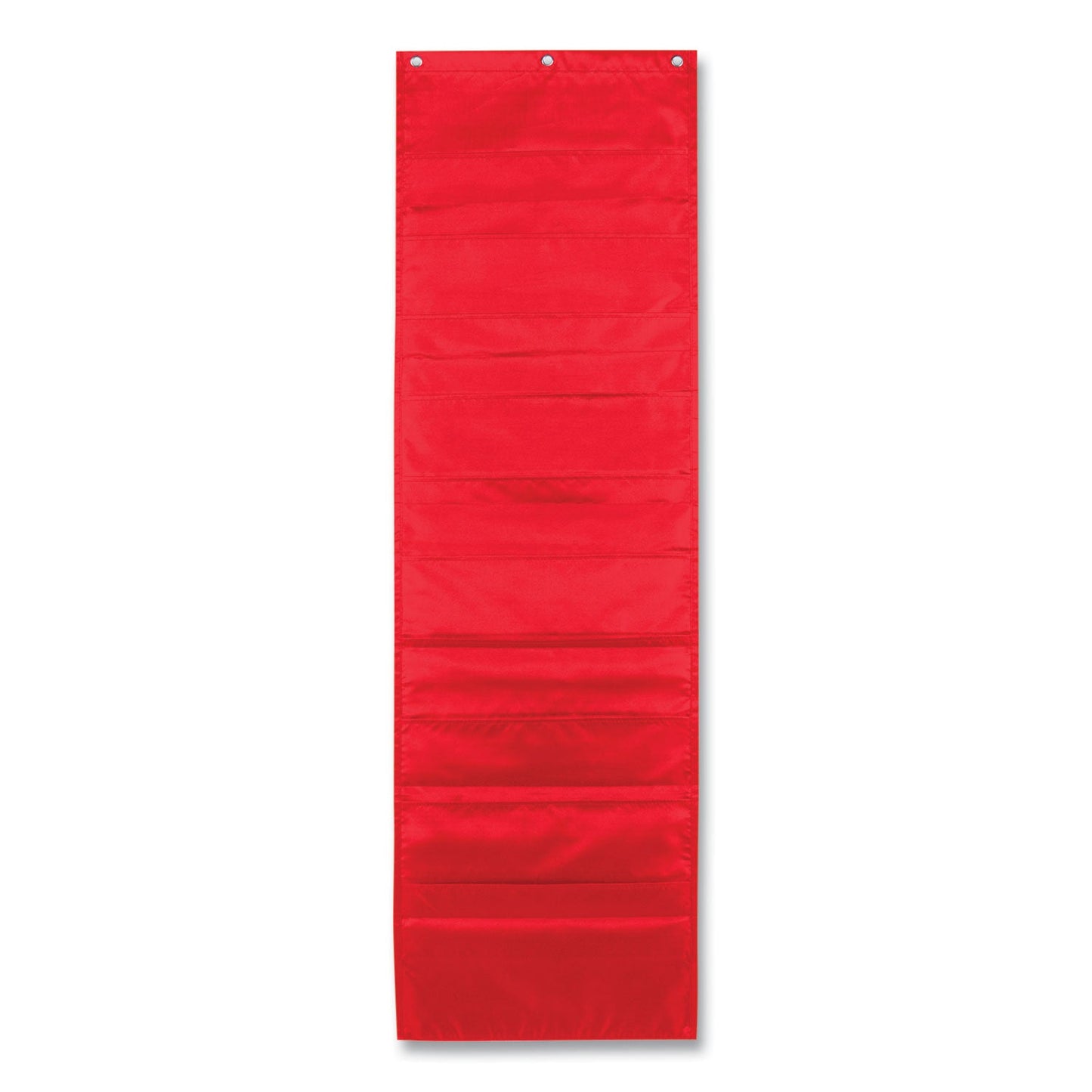 Carson-Dellosa Education Storage Pocket Chart, 10 Pockets, Hanger Grommets, 14 x 47, Red