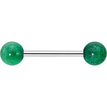 Elegant Green Jade Barbell Tongue Ring