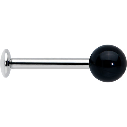 16G 5/16 Elegant Black Agate Internally Threaded Labret Tragus