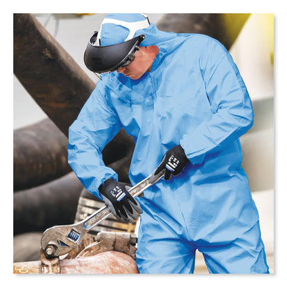 KleenGuard A65 Zipper Front Flame-Resistant Hooded Coveralls, Elastic Wrist and Ankles, 2X-Large, Blue, 25/Carton