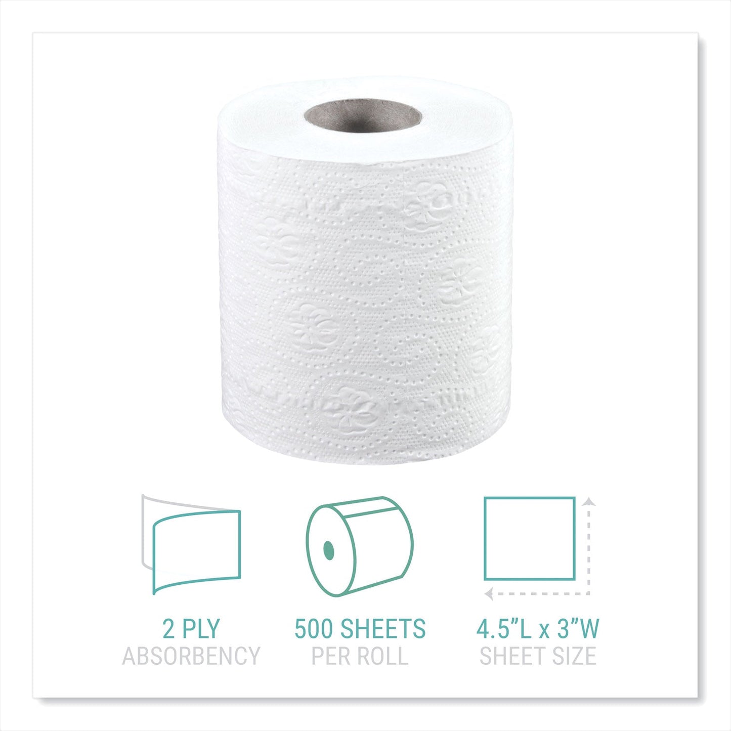 Windsoft Bath Tissue, Septic Safe, Individually Wrapped Rolls, 2-Ply, White, 500 Sheets/Roll, 48 Rolls/Carton