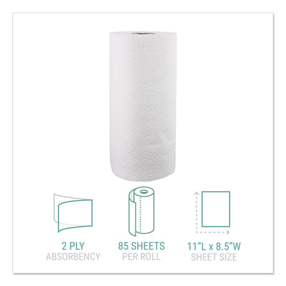 Windsoft Kitchen Roll Towels, 2-Ply, 11 x 8.5, White, 85/Roll