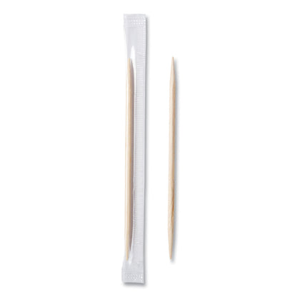 AmerCareRoyal Mint Cello-Wrapped Wood Toothpicks, 2.5", Natural, 1,000/Box, 15 Boxes/Carton