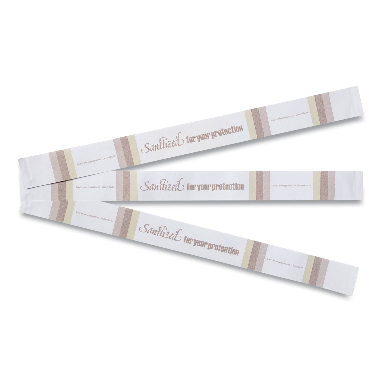 AmerCareRoyal Toilet Seat Bands, Brown/White, 2,000/Carton