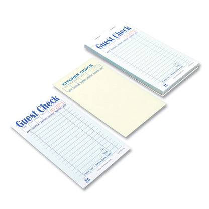 AmerCareRoyal Guest Check Book, Two-Part Carbonless, 3.6 x 6.7, 1/Page, 50/Book, 50 Books/Carton