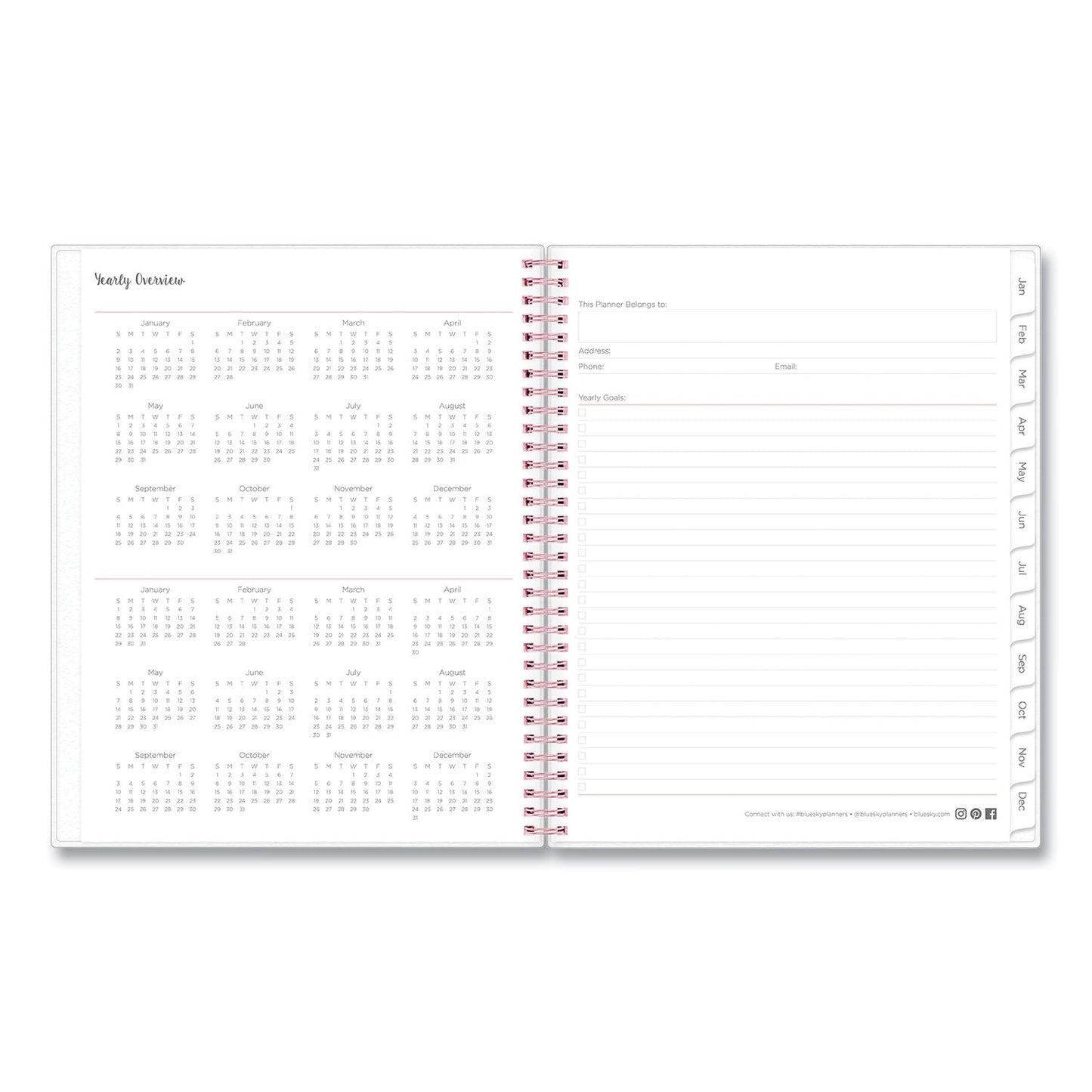 Blue Sky Joselyn Weekly/Monthly Planner, Joselyn Floral Artwork, 11 x 8.5, Pink/Peach/Black Cover, 12-Month (Jan to Dec): 2023