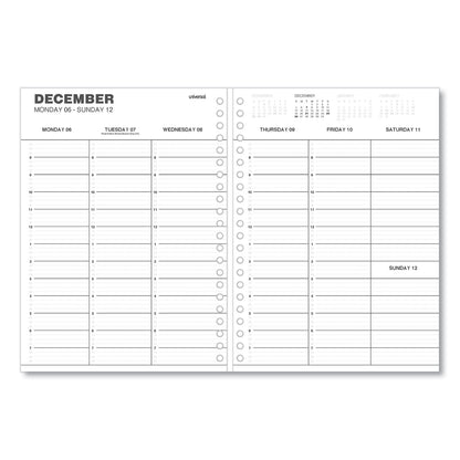 Universal Weekly Planner, 11 x 8, Black Cover, 14-Month, Dec 2022 through Jan 2024