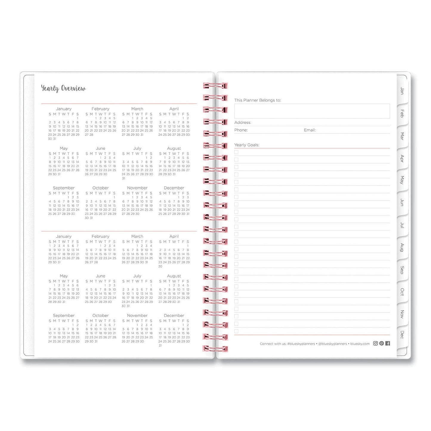 Blue Sky Joselyn Weekly/Monthly Planner, Joselyn Floral Artwork, 8 x 5, Pink/Peach/Black Cover, 12-Month (Jan to Dec): 2023