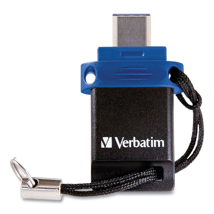 Verbatim Store ‘n' Go Dual USB 3.0 Flash Drive for USB-C Devices, 32 GB, Blue