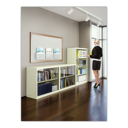 Tennsco Metal Bookcase, Two-Shelf, 34.5w x 13.5d x 28h, Putty