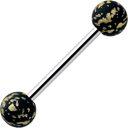 Matte Black Splatter Pattern Barbell Tongue Ring