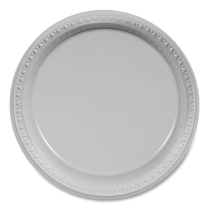 Tablemate Plastic Dinnerware, Plates, 10.25" dia, White, 125/Pack