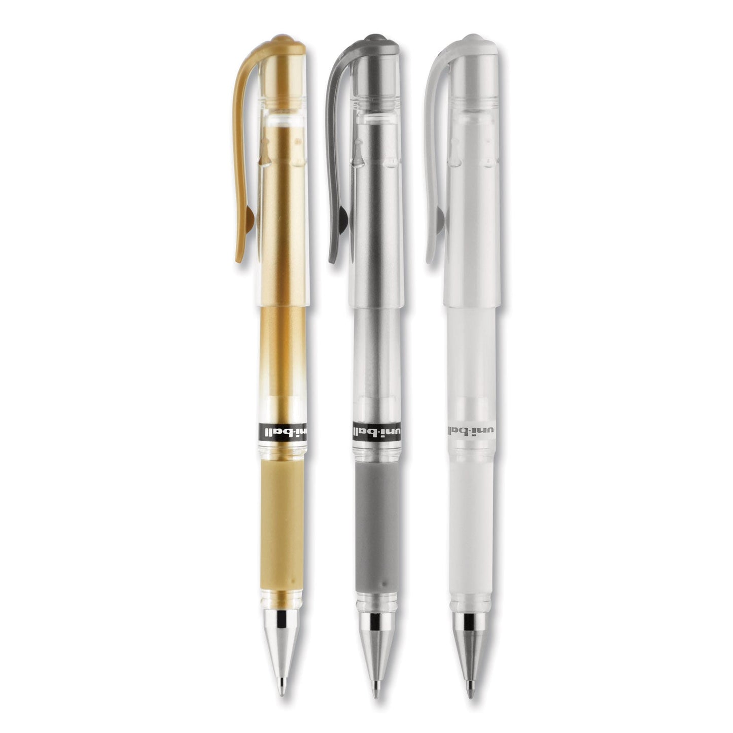 uniball Impact Bold Gel Pen, Stick, Bold 1 mm, Assorted Marvelous Metallics Ink and Barrel Colors, 3/Pack