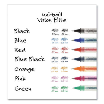 uniball VISION ELITE Roller Ball Pen, Stick, Bold 0.8 mm, Purple Ink, White/Purple Barrel