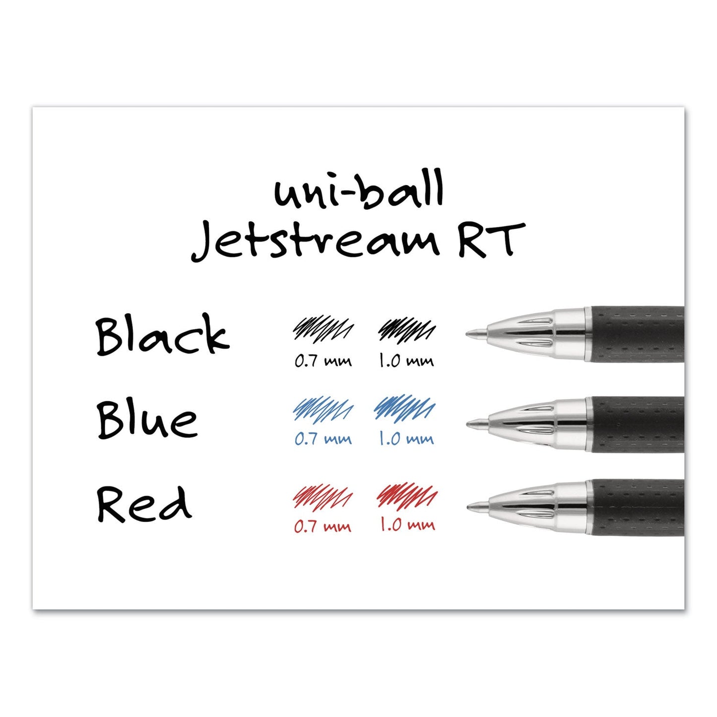 uniball Jetstream Retractable Ballpoint Pen, Bold 1 mm, Blue Ink, Black Barrel