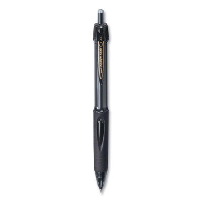 uniball Power Tank RT Ballpoint Pen, Retractable, Bold 1 mm, Black Ink, Smoke/Black Barrel, Dozen
