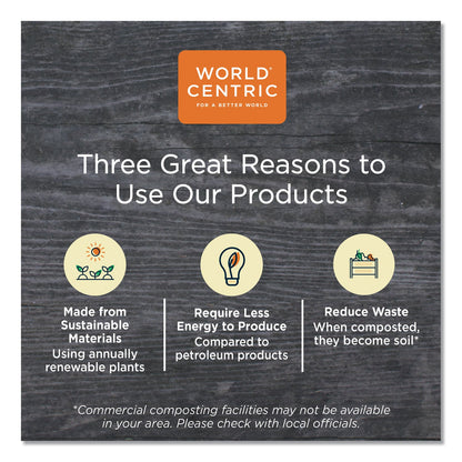 World Centric Paper Lids for Bowls, 4.6" Diameter, Kraft, 500/Carton