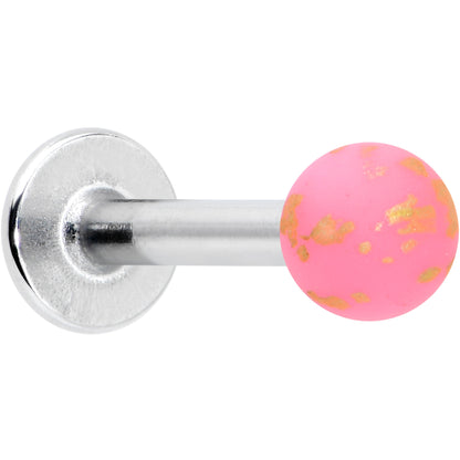 16G 5/16 Matte Pink Splatter Pattern Labret Monroe Tragus