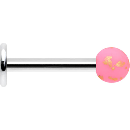 16G 5/16 Matte Pink Splatter Pattern Labret Monroe Tragus