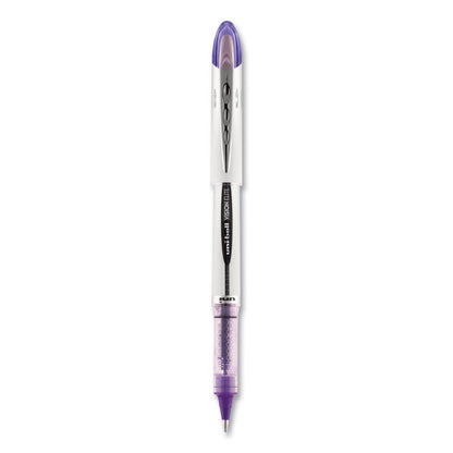 uniball VISION ELITE Roller Ball Pen, Stick, Bold 0.8 mm, Purple Ink, White/Purple Barrel