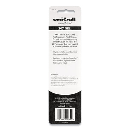 uniball Signo 207 Gel Pen, Retractable, Medium 0.7 mm, Black Ink, Pink Barrel, 2/Pack