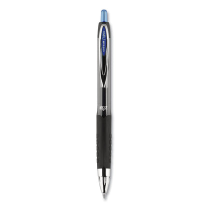 uniball Signo 207 Gel Pen, Retractable, Medium 0.7 mm, Blue Ink, Black Barrel, 36/Box