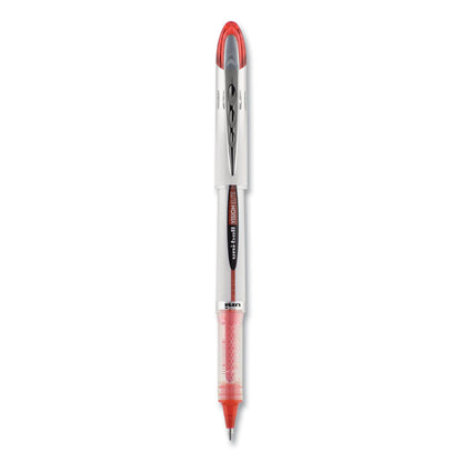 uniball VISION ELITE Roller Ball Pen, Stick, Bold 0.8 mm, Red Ink, White/Red Barrel