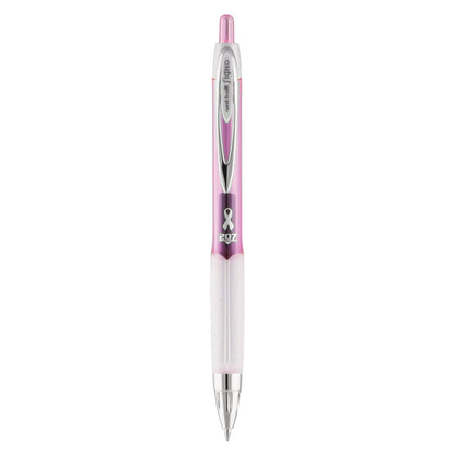 uniball 207 Office Pack Gel Pen, Retractable, Medium 0.7 mm, Black Ink, Pink Barrel, 36/Pack
