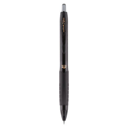 uniball 307 Gel Pen, Retractable, Micro 0.5 mm, Black Ink, Black Barrel, Dozen