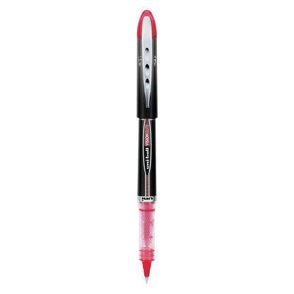 uniball VISION ELITE Roller Ball Pen, Stick, Extra-Fine 0.5 mm, Red Ink, Black/Red Barrel