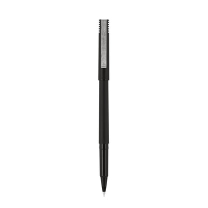 uniball Roller Ball Pen, Stick, Micro 0.5 mm, Black Ink, Black Barrel, 72/Pack