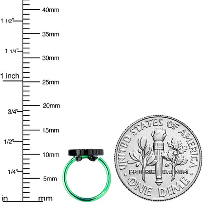 20G 5/16 Green Top Hat Skull Halloween Nose Hoop
