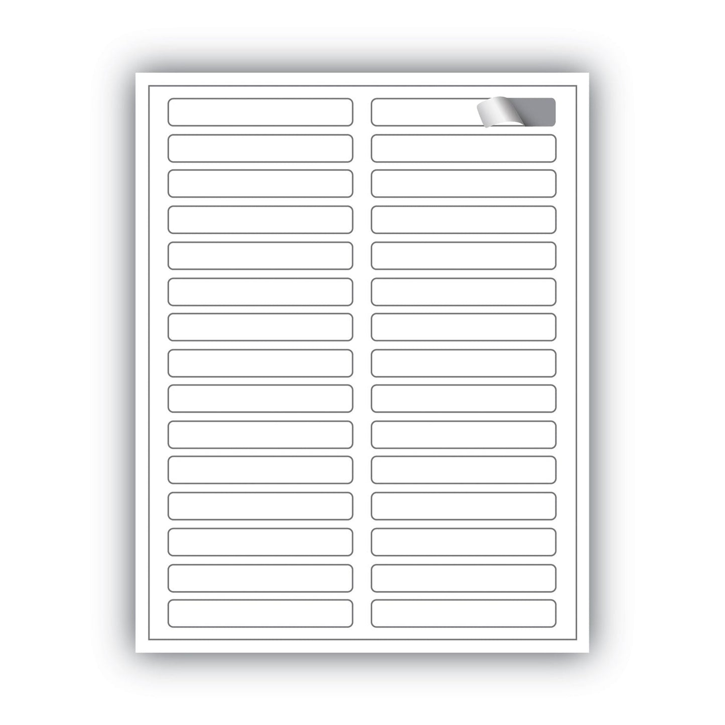 MACO Cover-All Opaque File Folder Labels, Inkjet/Laser Printers, 0.66 x 3.44, White, 30 Labels/Sheet, 50 Sheets/Box