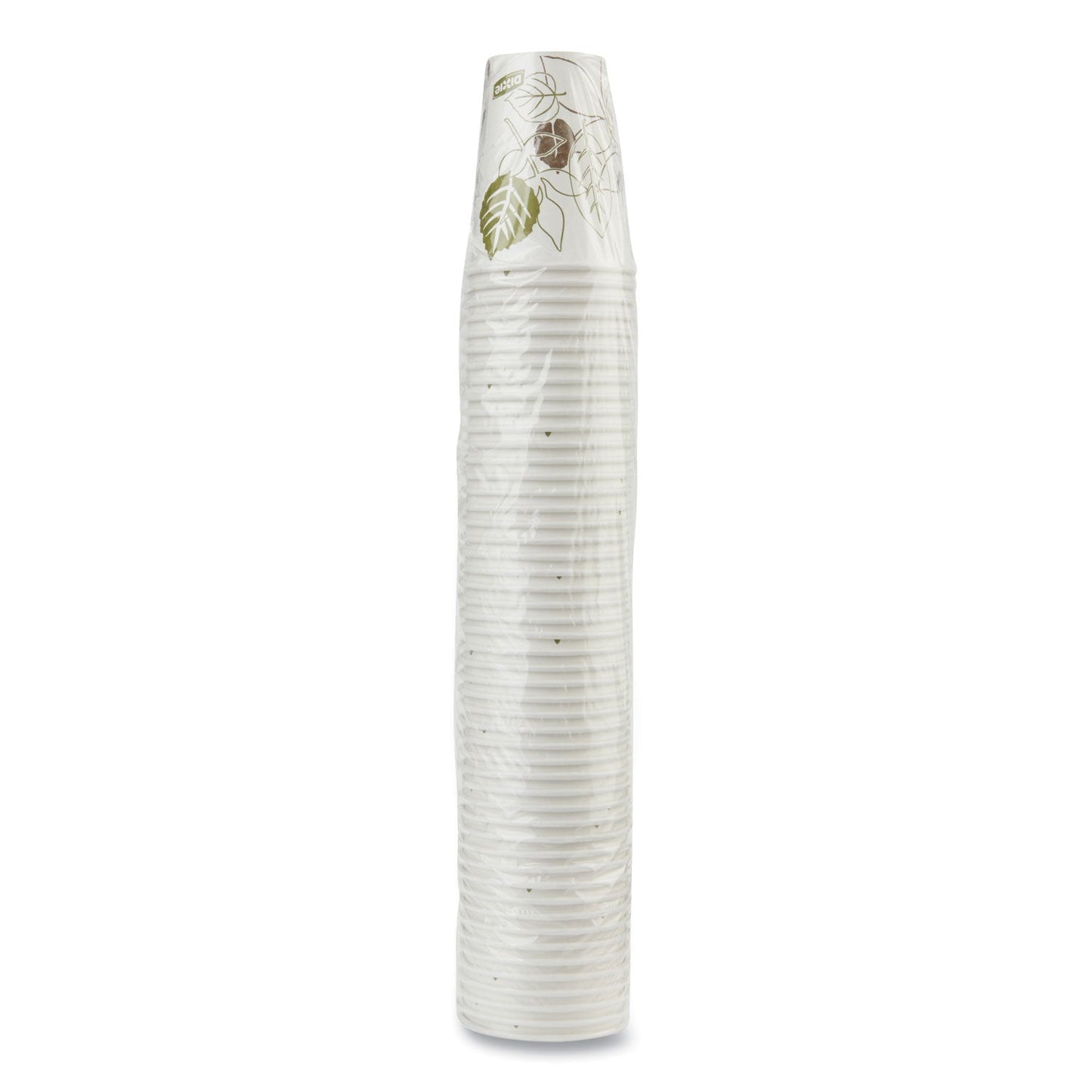 Dixie Pathways Paper Hot Cups, 8 oz, White/Green, 50/Pack