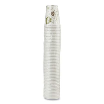 Dixie Pathways Paper Hot Cups, 8 oz, White/Green, 50/Pack