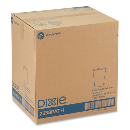 Dixie Pathways Paper Hot Cups, 8 oz, White/Green, 50/Pack