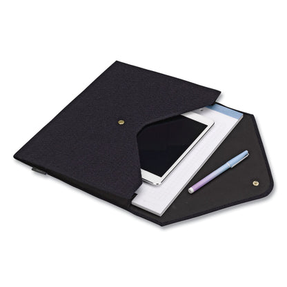 Smead Soft Touch Cloth Expanding Files, 2" Expansion, 1 Section, Snap Closure, Letter Size, Dark Blue