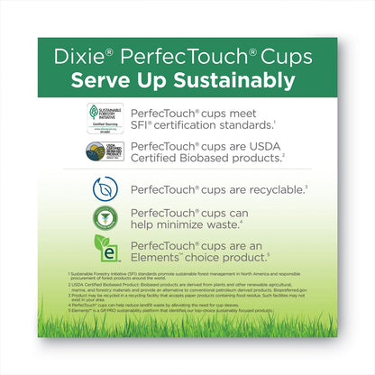 Dixie PerfecTouch Hot/Cold Cups, 12 oz, White, 50/Bag, 20 Bags/Carton
