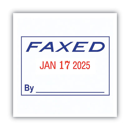 COSCO 2000PLUS Model S 360 Two-Color Message Dater, 1.75 x 1, "Faxed," Self-Inking, Blue/Red