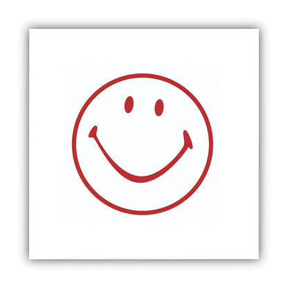 ACCUSTAMP Pre-Inked Round Stamp, Smiley, 0.63" dia, Red