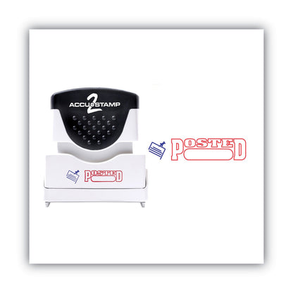 ACCUSTAMP2 Pre-Inked Shutter Stamp, Red/Blue, POSTED, 1.63 x 0.5