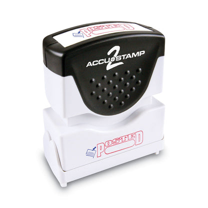 ACCUSTAMP2 Pre-Inked Shutter Stamp, Red/Blue, POSTED, 1.63 x 0.5