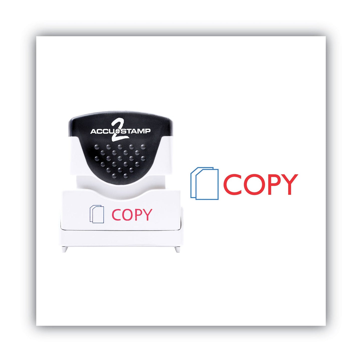 ACCUSTAMP2 Pre-Inked Shutter Stamp, Red/Blue, COPY, 1.63 x 0.5